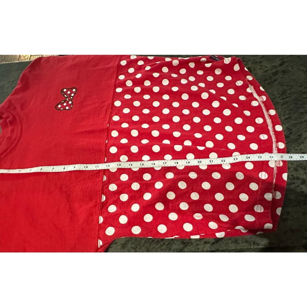 Disney World Spirit Jersey Minnie Mouse Red Polka Dot Long Sleeve Shirt XS - Picture 9 of 9